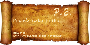 Prohászka Erika névjegykártya