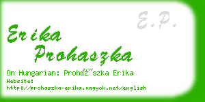 erika prohaszka business card